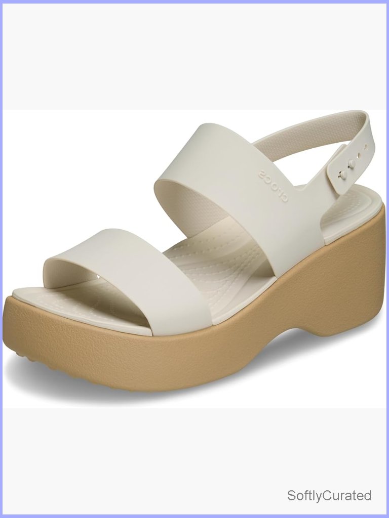 Pu Wedge Sandals With Adjustable Buckle, Water Resistant